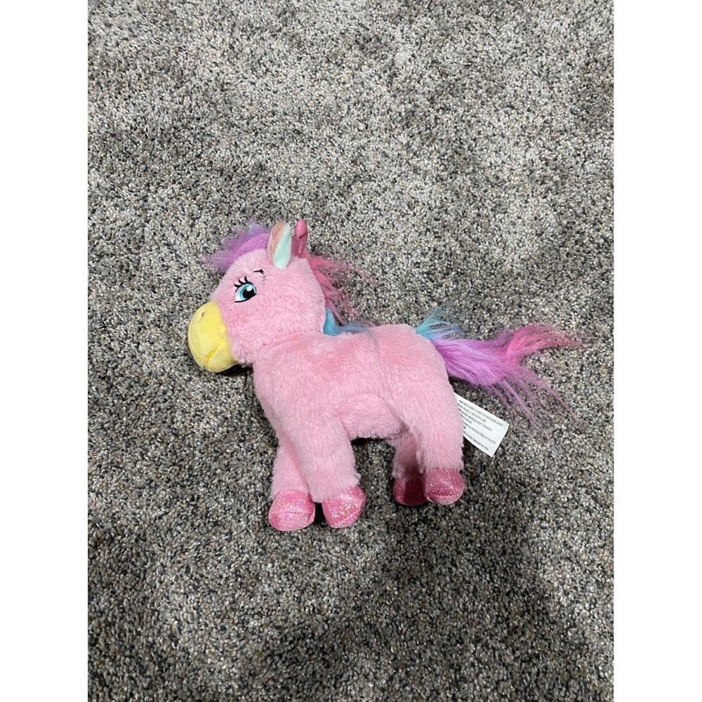Disney Just Play Pink Horse Plush Stuffed Animal Multi Color Mane Glitter Hooves